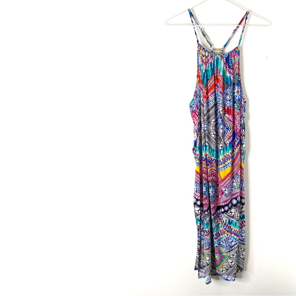PILYQ Paisley Tropical Coverup Dress High Slit Boho Resort Swim Cover One Size
